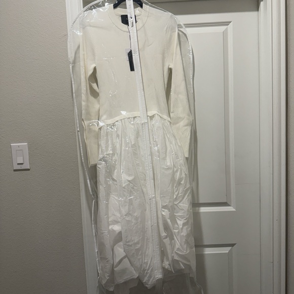 NWT Aleeza Paris Ivory Celeste Knit Bubble Dress Size XL - Picture 11 of 12